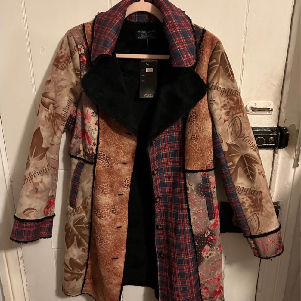 Stylish Women's Multicolor Patchwork Coat Chinese sizing fits like a small/med
